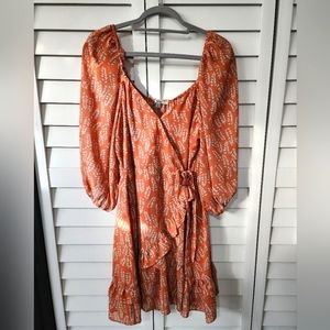 Papaya wrap dress